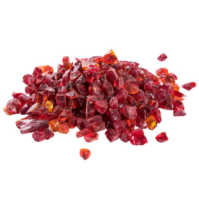 Teamson Home 4Kg Tempered Fire GlassLava Rocks For Outdoor Fire PitGarden Accessories Red from B&Q