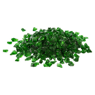 Teamson Home 4Kg Tempered Fire GlassLava Rocks For Outdoor Fire PitGarden Accessories Green from B&Q