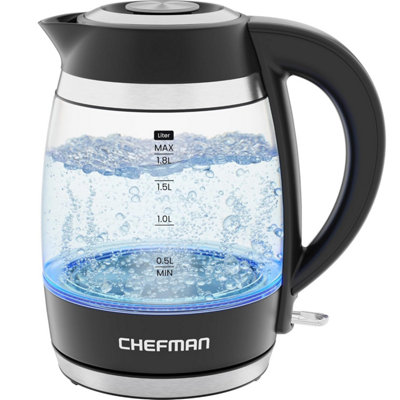 Chefman Electric Kettle1.8 L 3000 WHot Water BoilerRemovable Lid For Easy CleaningAuto Shut OffBoil-Dry Protection from B&Q