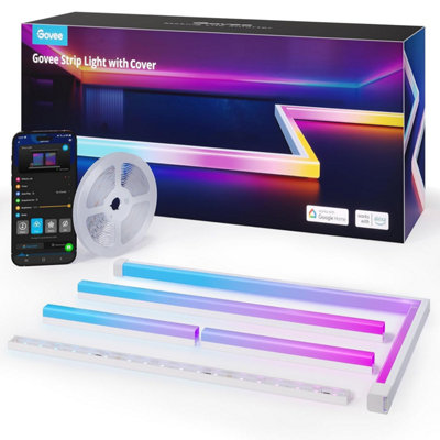 Govee Rgbic Led Strip Light With Covers5 M Glide Wall Work Alexa & Google AssistantProfile For BedroomSkirtingCabinet from B&Q