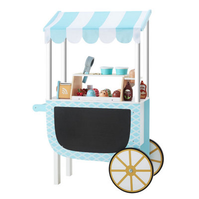 Tamson Kids My Little Helper Wooden Ice Cream Play Cart & 33 pc. Accessory Set - Image 4