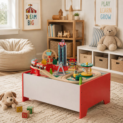 Teamson Kids Amusement Park Play Table - Wooden - Multicolour - Image 4