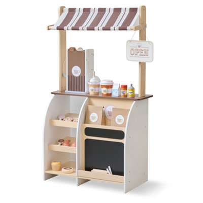 B&Q -  Wooden Coffee Stand Playset With Espresso Machine & 29 Accessories