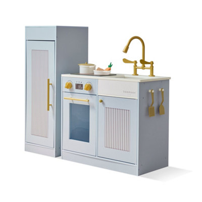 B&Q -  Wooden Play Kitchen Set With Separate FridgeSink & 12 Accessories