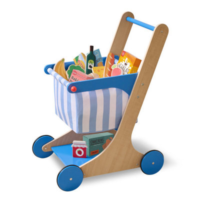Teamson Kids Little Helper Mr Fresh Blue Shopping Cart with Groceries - Kids Toy - New - Image 5