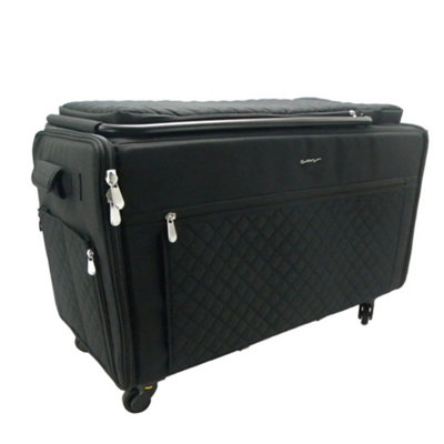 Sewing Online Everything Mary Jumbo 5 Wheel Collapsible Rolling Sewing Machine Storage CaseBlack Quilted from B&Q