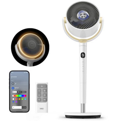 Dreo 40 Inch Smart Standing Fan20 Db Silent Pedestal Fans For Bedroom120 Oscillating Quiet Cooling Wi-Fi / Voice ControlDc from B&Q