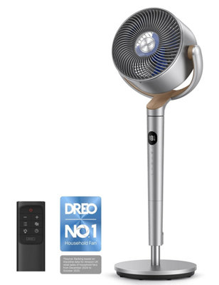 Dreo 20 Db Standing Fan For Bedroom120 Omni-Directional Cooling Fans90 Ft Circulator With RemoteDc Motor Pedestal 35-40 from B&Q