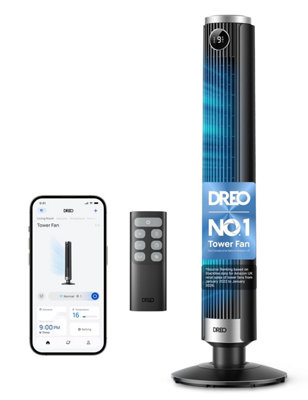 Dreo Smart 40-45 Tower Fan For BedroomAdjustable Height28 Ft / S VelocityDc Motor9 Speeds4 Modes90 Oscillating from B&Q