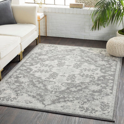 Livabliss Harput-Vintage Blue Orange Yellow Grey Traditional Boho Living Dining Bedroom Rug 200 X 275 Cm Easy CareNon Shedding from B&Q