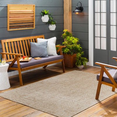 Livabliss Eagean-Global Brown Beige Cream In- & Outdoor Rug 200 X 275 Cm Easy CareNon Shedding from B&Q