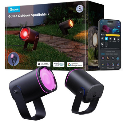 Govee Outdoor SpotlightWaterproof Garden LightsRgbwic Led Dimmable 700 Lm With 69 Scene Modes And 16 Million Colors For from B&Q