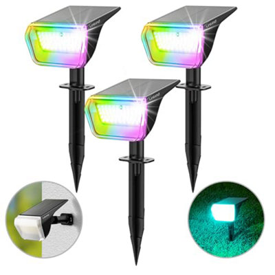 Linkind Solar Garden Lights OutdoorRgbw Color Changing Dusk To Dawn With Winter ModeIp 67 Waterproof Wall For Porch Driveway from B&Q