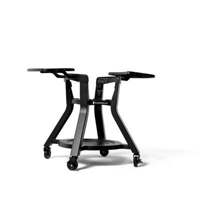 Kamado Joe Joe Jr Essentials PackCompact Ceramic Charcoal Grill With Cart And Folding Shelves