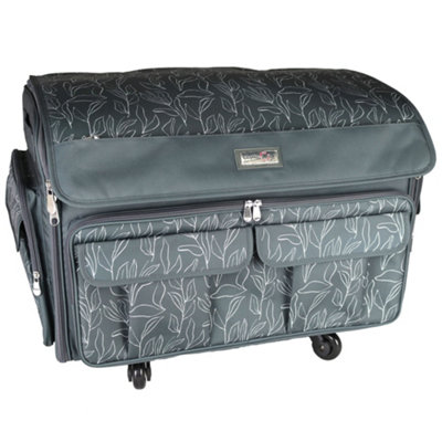 B&Q -  Everything Mary Xxl Deluxe Rolling Sewing Machine CaseGrey Floral