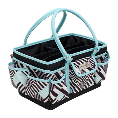Sewing Online Deluxe Tote Organiser Teal Geometric Stripe Everything Mary Evm9152-22 from B&Q