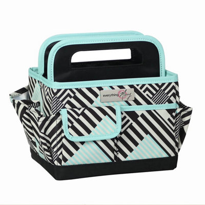Sewing Online Desktop Organiser Black/mint Geometric -Everything Mary Evm12830-2 from B&Q