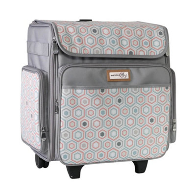 Sewing Online Everything Mary Grey Hexagon Rolling Tote Bag2 Wheel Trolley Bag For Sewing/crafts from B&Q