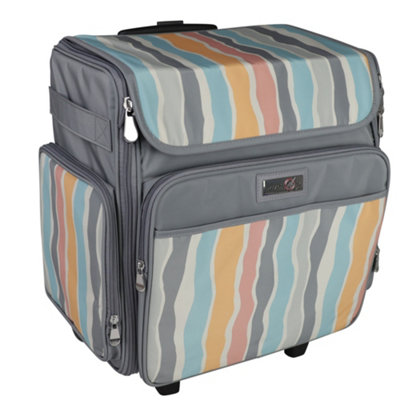Sewing Online Everything Mary Grey Multi Stripe Rolling Tote Bag2 Wheel Trolley Bag For Sewing/crafts from B&Q