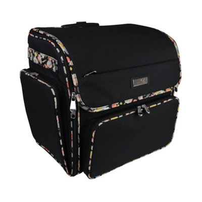 Sewing Online Everything Mary Collapsible Deluxe Craft Trolley BagBlack Floral. from B&Q