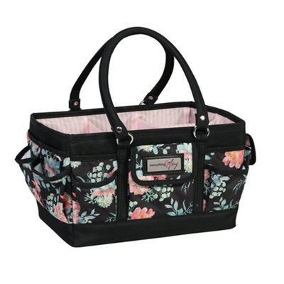 Sewing Online Everything Mary Black/floral Deluxe Store/tote Caddy Desk Space Craft Organiser from B&Q