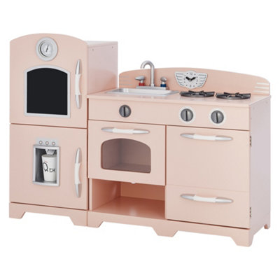 Teamson Kids - Kids Play Kitchen - Retro Style - Pink - Wood - Image 4