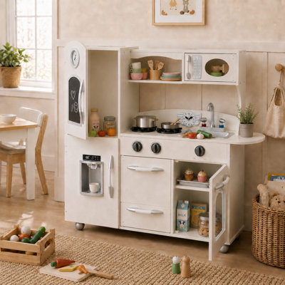 B&Q -  Pink Play Kitchen Set With Chalk Board And Pretend Ice Maker