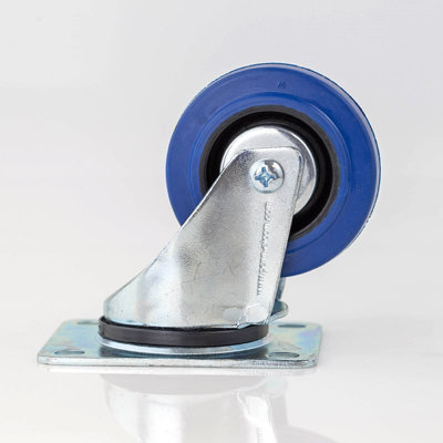Penn Elcom 4 Pack80mm / 3" Blue Swivel Castor W0990/80 from B&Q