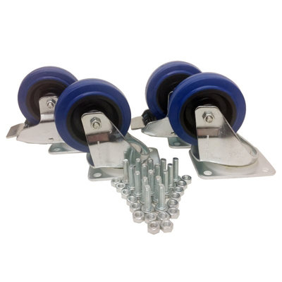 Penn Elcom 100mm / 3.94" Castor Kit With Fixings W098-Pack from B&Q