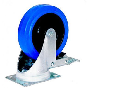 Penn Elcom 127mm / 5" Blue Swivel Braked Castor W8992/b from B&Q