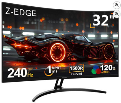 Z-Edge 32 Inch Curved Gaming Monitor 240Hz 1Ms Va 1500R