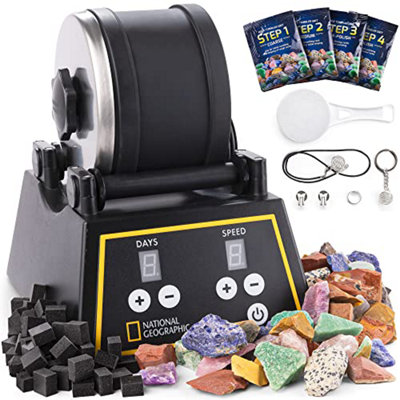  - National Geographic Professional Rock Tumbler Kit- Stone Polisher For Kids And AdultsComplete With Durable RocksGritGemfoam