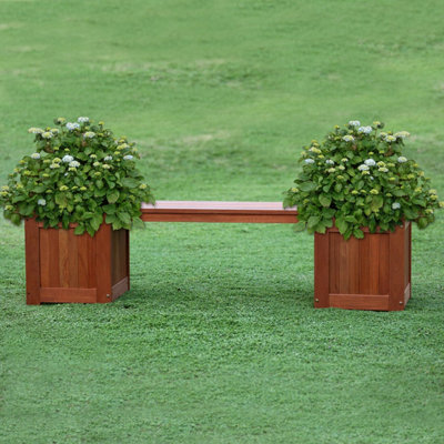 Walplus Furinno Tioman Hardwood Planter Box In Teak OilNatural from B&Q