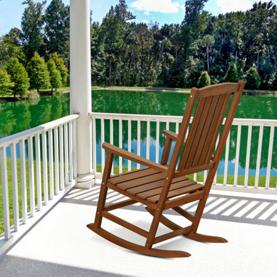 Walplus Furinno Tioman Hardwood Rocking Chair In Teak OilFg16705 from B&Q