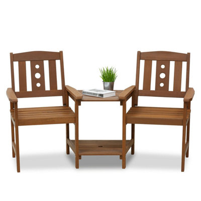 Walplus Furinno Tioman Outdoor Hardwood Jack & Jill Chair Set from B&Q