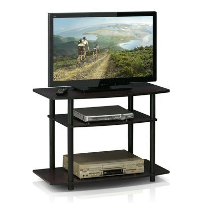Walplus Furinno 13192Dwn Turn-N-Tube No Tools 3-Tier Tv StandsDark Walnut from B&Q