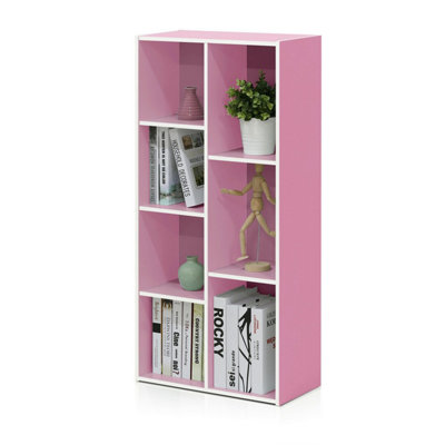 Walplus Furinno Reed 7-Cube Reversible Open ShelfWhite/pink from B&Q