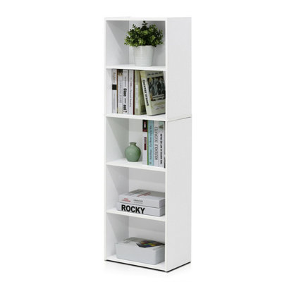 Walplus Furinno Luder 5-Tier Reversible Color Open Shelf BookcaseWhite from B&Q
