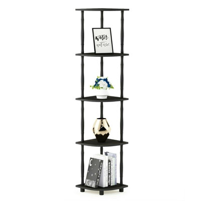 Walplus Furinno Turn-N-Tube 5 Tier Corner Display Rack Multipurpose Shelving Unit With Classic TubesEspresso/black from B&Q
