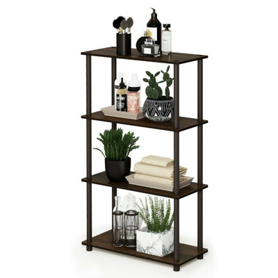 Walplus Furinno Turn-N-Tube 4-Tier Multipurpose Shelf Display RackWalnut/brown from B&Q