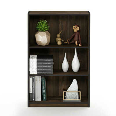Walplus Furinno Jaya Simple Home 3-Tier Adjustable Shelf BookcaseColumbia Walnut from B&Q