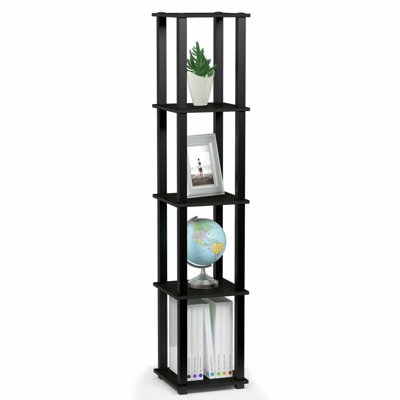 Walplus Furinno Turn-S-Tube 5-Tier Corner Square Rack Display Shelf With Square TubeAmericano/black from B&Q