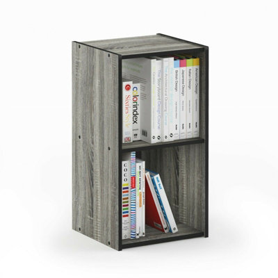 Walplus Furinno Pelli Cubic Storage Cabinet2X1French Oak Grey/black from B&Q