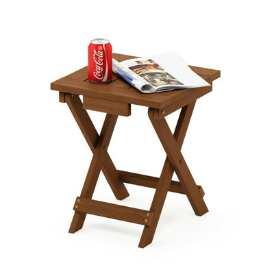 Walplus Furinno Tioman Hardwood Adirondack Folding Table In Teak OilNatural from B&Q