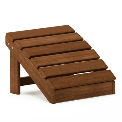 Walplus Furinno Tioman Small Hardwood Adirondack Footstool In Teak OilNatural from B&Q