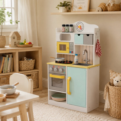 Teamson Kids Little Chef Florence Classic Interactive Wooden Play Kitchen with Accessories and Storage Space - Image 6