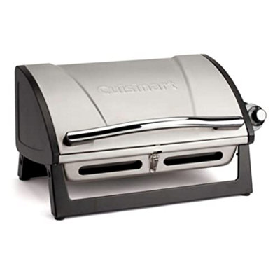  - Cuisinart Grillster Portable Gas GrillStainless Steel Compact Bbq With Locking Lid For Easy Transport8000 Btu Propane
