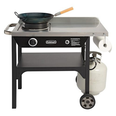  - Cuisinart Outdoor Wok Station50,000 Btu Propane Burner With Prep Table14 Carbon Steel Fry PanStainless Side Storage