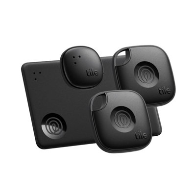 Life360 Tile Essentials Pack (2024)4-Pack (2 Black Mates/slim/sticker) from B&Q