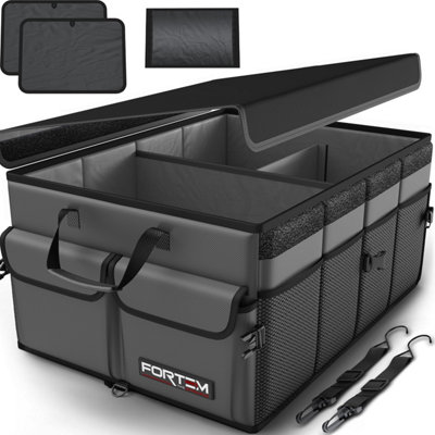  - Fortem Car Boot Organiser StorageTidyCollapsible Multi CompartmentsCars Accessories For Men Women600 D OxfordNon Slip